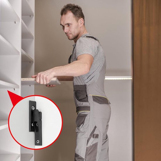 Zwarte Uittrekbare Planksteunen - 10 Stuks, Sterke Steunen voor Planken, Kasten en Meubelverbindingen — afbeelding 4