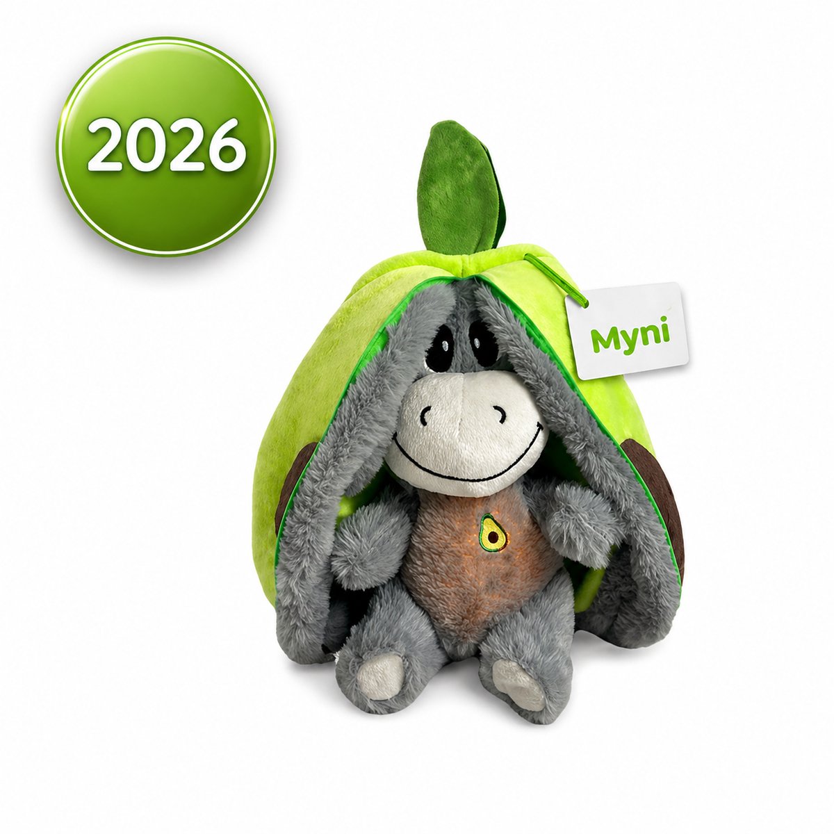 Myni® Ezel Knuffel - Ademende Ezel - Breathing Ezel - Met Hartslag - Ademhaling - Exclusief batterijen