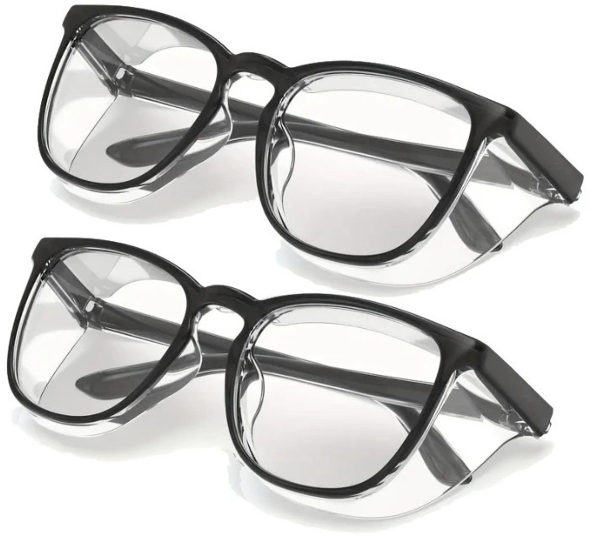 WiseGoods Premium 2 Anti Pollen Brillen Volwassenen - Anti Blauw Licht & Condens Bril - Winddicht Frame - Siliconen Pasvorm Zwart