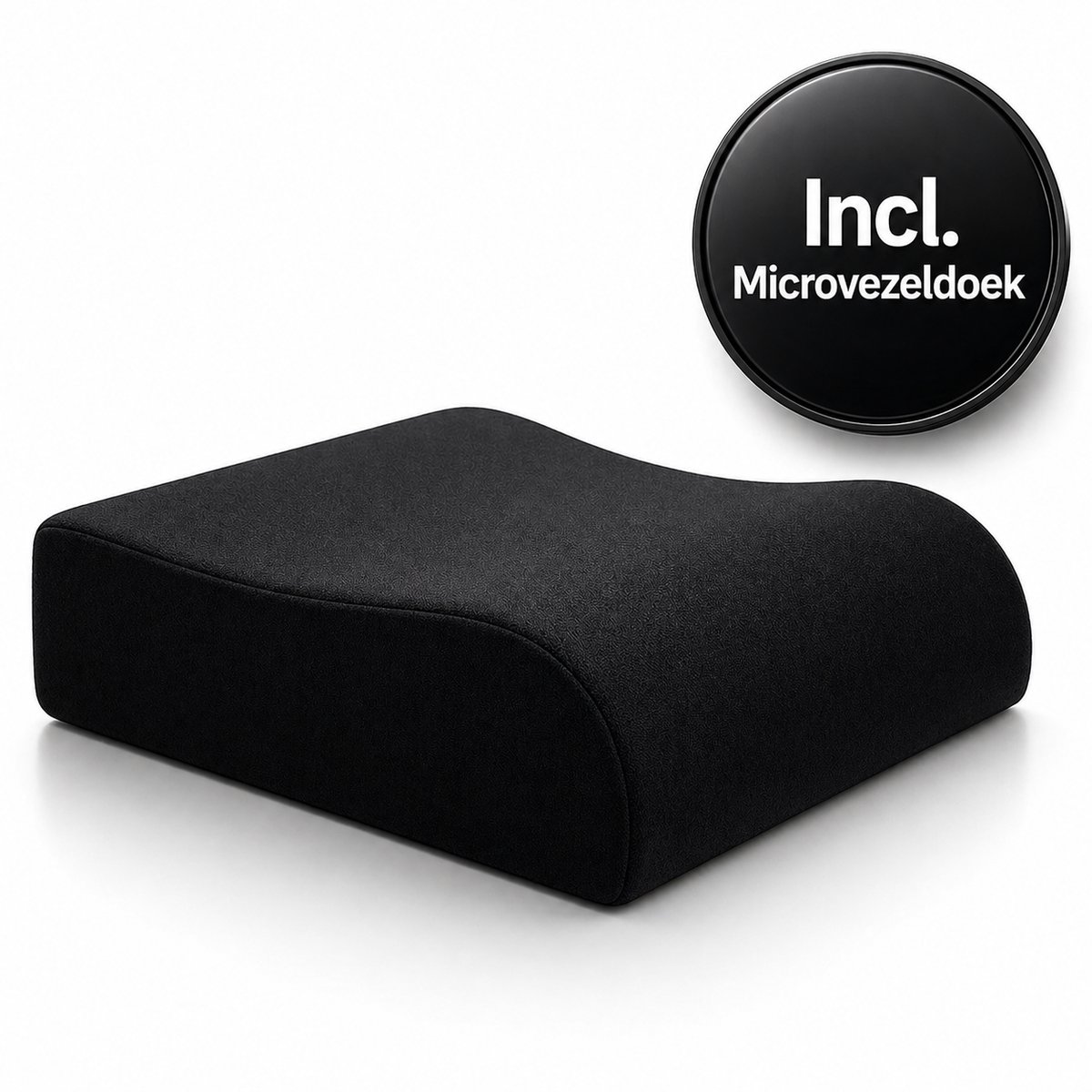 Verhogend Zitkussen voor Volwassenen – Ergonomisch & Vormvast – 10 cm Comfort Verhoger – Ideaal voor Auto, Bureau en Eetkamerstoel – Afneembare Wasbare Hoes – Zwart – 42x42x10cm