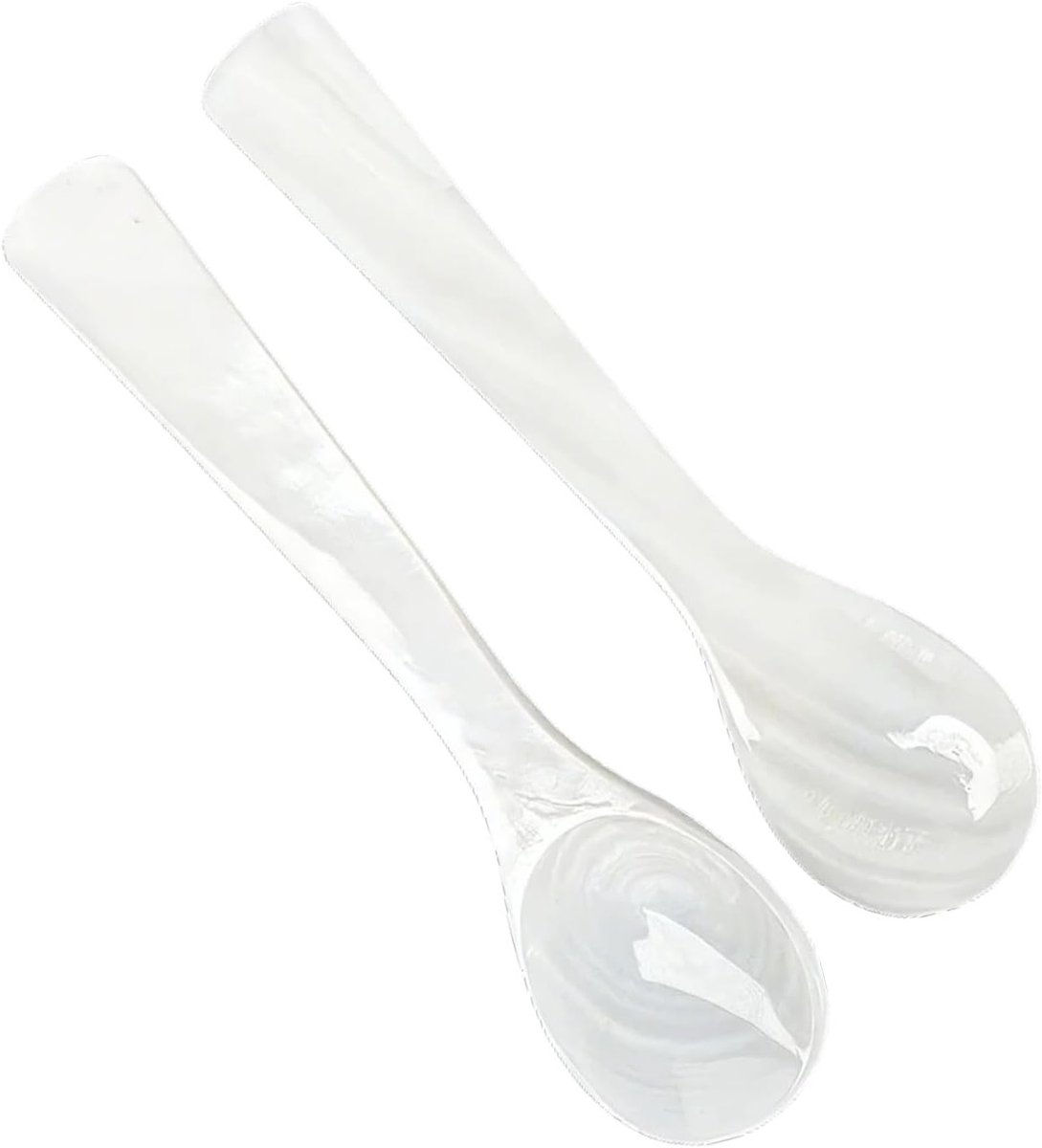 Elegante lepelset voor kaviaar en eieren, 2 stuks, van parelmoer voor luxe diningervaring