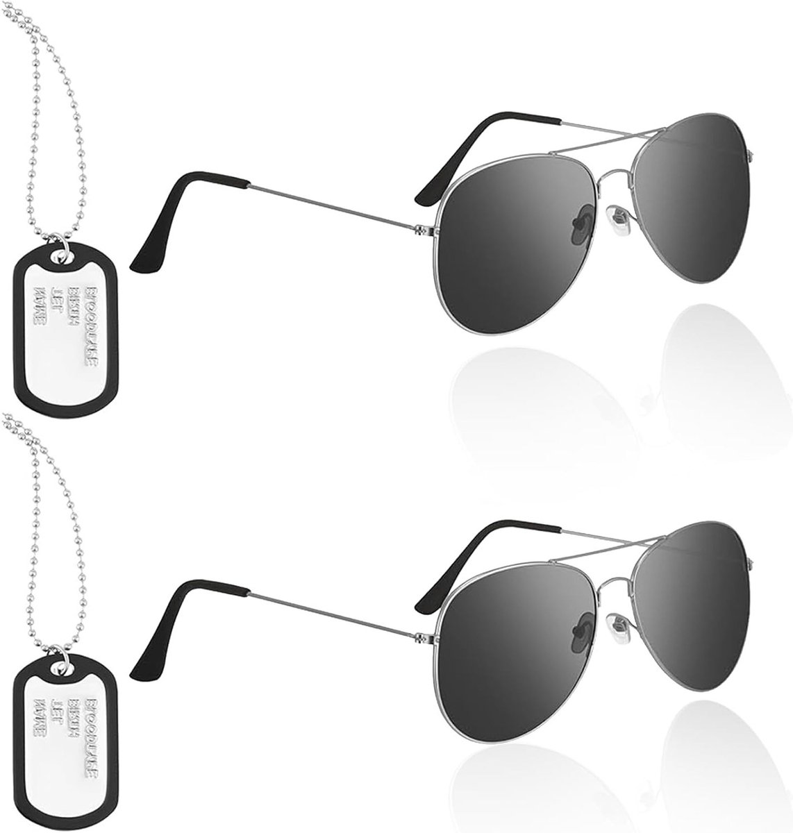 Set van 2 stuks vliegeniersbrillen voor heren, accessoires voor verkleedpartijen, carnaval en themafeesten