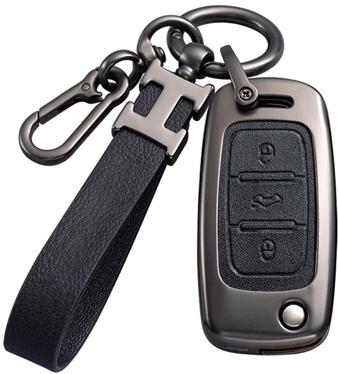 NTHProducts - Zwarte Autosleutel Cover - Sleutelbeschermer - Hoogwaardige Bescherming - Zwart - Geschikt voor VW en Skoda - Ideaal voor Golf, Polo, Pas...