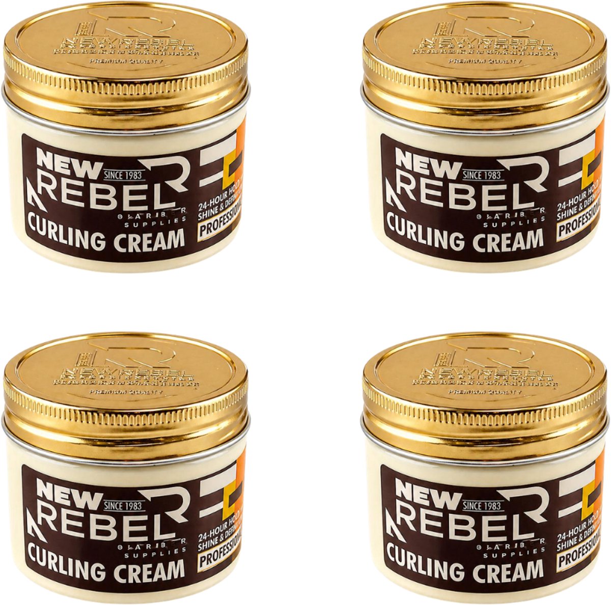 New Rebel Curling Cream – Krullencrème – 24U Hold & Shine – Set van 4 (600 ml totaal) – Professionele Haarstyling – Voor alle haartypes