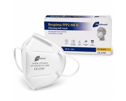 Respima FFP2 Mondmaskers 20 stuks – Wit – CE2797 – EN149 – ≥94% Filtratie – Individueel verpakt – KN95 equivalent
