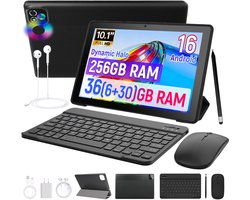 X6PROL Tablet 10.1 inch - 6GB RAM + 256GB opslag - Octa-core - Android 16 - Inclusief Hoesje, Toetsenbord, Muis & Koptelefoon - WiFi 6 - Zwart