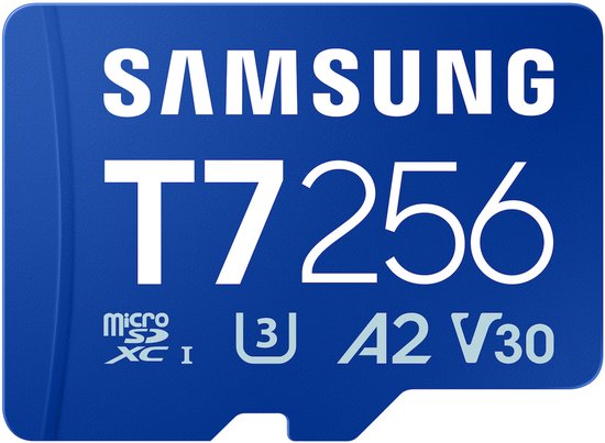 Samsung T7 256GB MicroSDXC kaart UHS-I U3 V30 A2 170MB/s snel geheugen voor 4K video games smartphone tablet