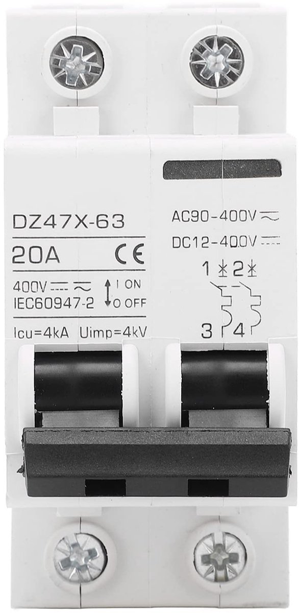 Allecto - Miniatuurstroomschakelaar - Hoogwaardige beveiliging - Compact formaat - Voor woonruimteverlichting - Geschikt voor fotovoltaïsche systemen