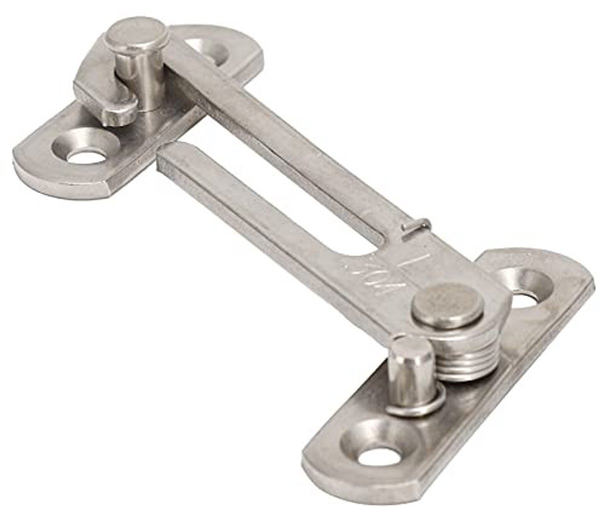 Allecto - Openslaand Raambegrenzer - Roestvrijstalen Veiligheidsslot - Veilig thuis gebruik - 10x4.5cm - 65 Graden Opening - Geschikt voor Ramen en...