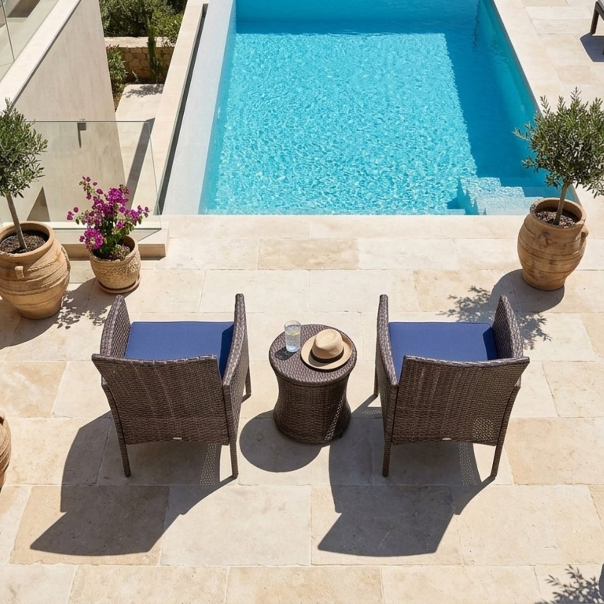 Tuinstoelset 8-delig Meubel Paris – Luxe Rotan Outdoor Stoelen met Afneembare Kussens – Comfortabele Balkon- en Tuinmeubelen voor Terras, Patio, Zwembad en Binnenplaats – Modern Design, Weerbestendig en Duurzaam