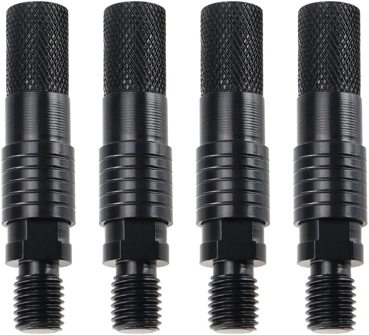 Allecto - Vissen Alarm Connector - 4 Stuks - Verwijderbare Adapter - Zwart - Geschikt voor Hengels - Perfect voor Karpervissen