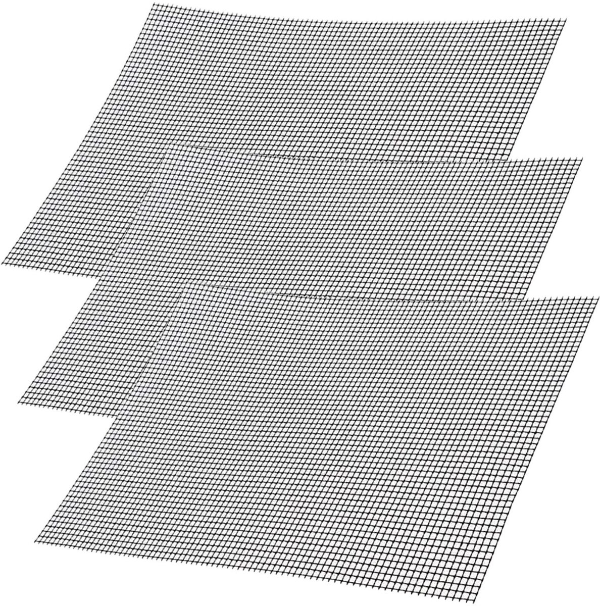 Allecto - Grillmatset - Herbruikbaar - 42 x 36 cm - Teflon Net - Geschikt voor Gas Grill, Houtskool, Oven - Zwart