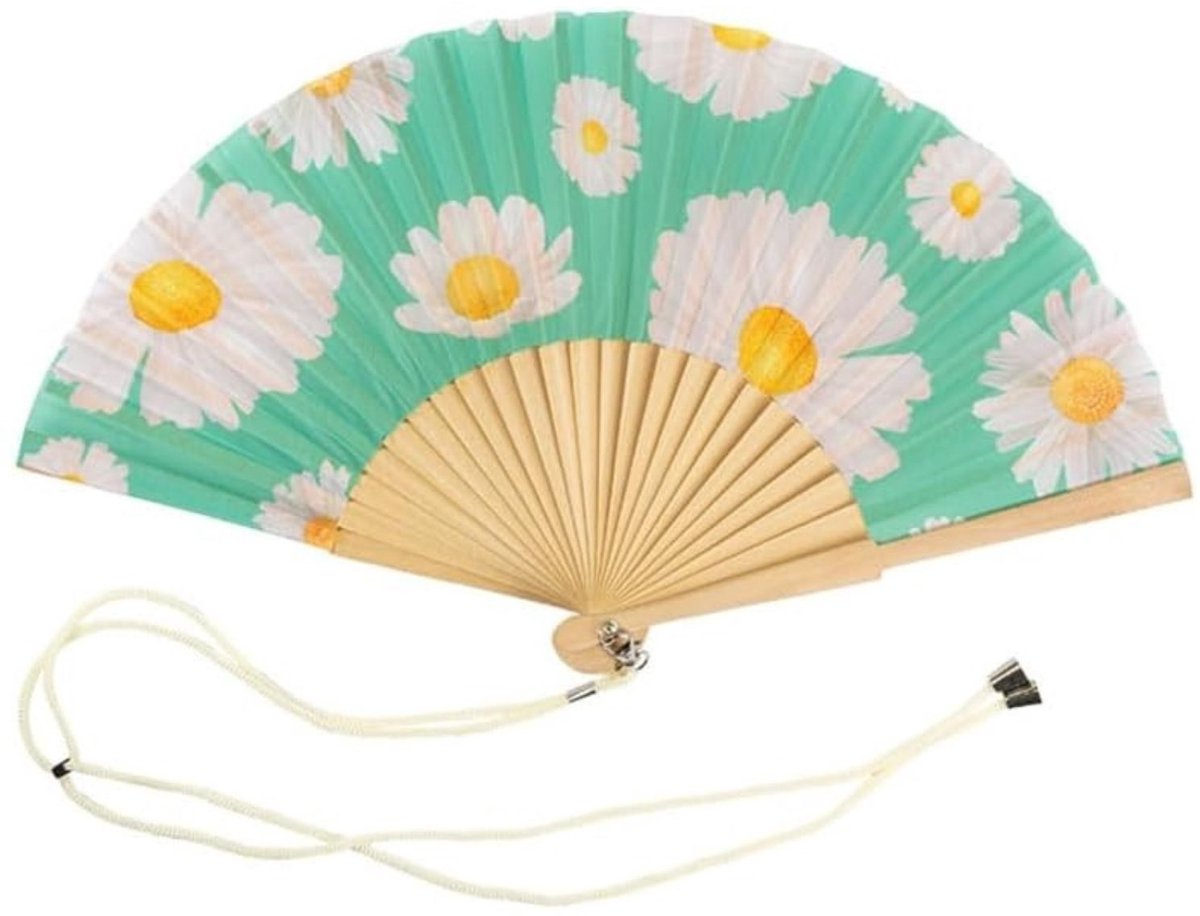 Handwaaier - Spaanse Handwaaier - Verkoeling Waaiers voor Zomerse Themperatuur - Waaier Festival - Chinese Waaier - Festival Waaier - Verkoelend - Handventilator - Tegen Opvliegers - 1 Stuk - 42,5 x 23 cm - Mintgroen - van Imperatoris