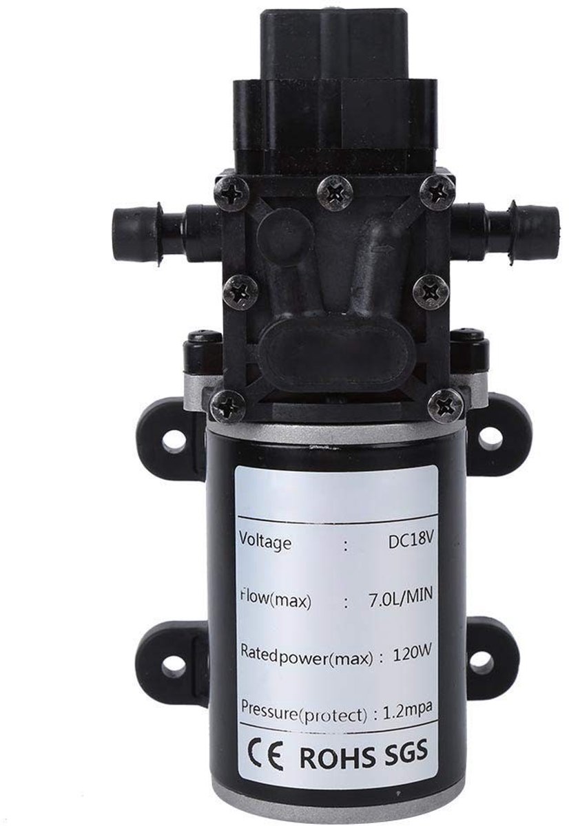 Allecto - Smart Membraan Pomp - Hoge Druk Pomp - Elektrisch - 12V - 120W - 7L/Min - Wateruitlaat Rechts - Geschikt voor Druktests - Model FL3216