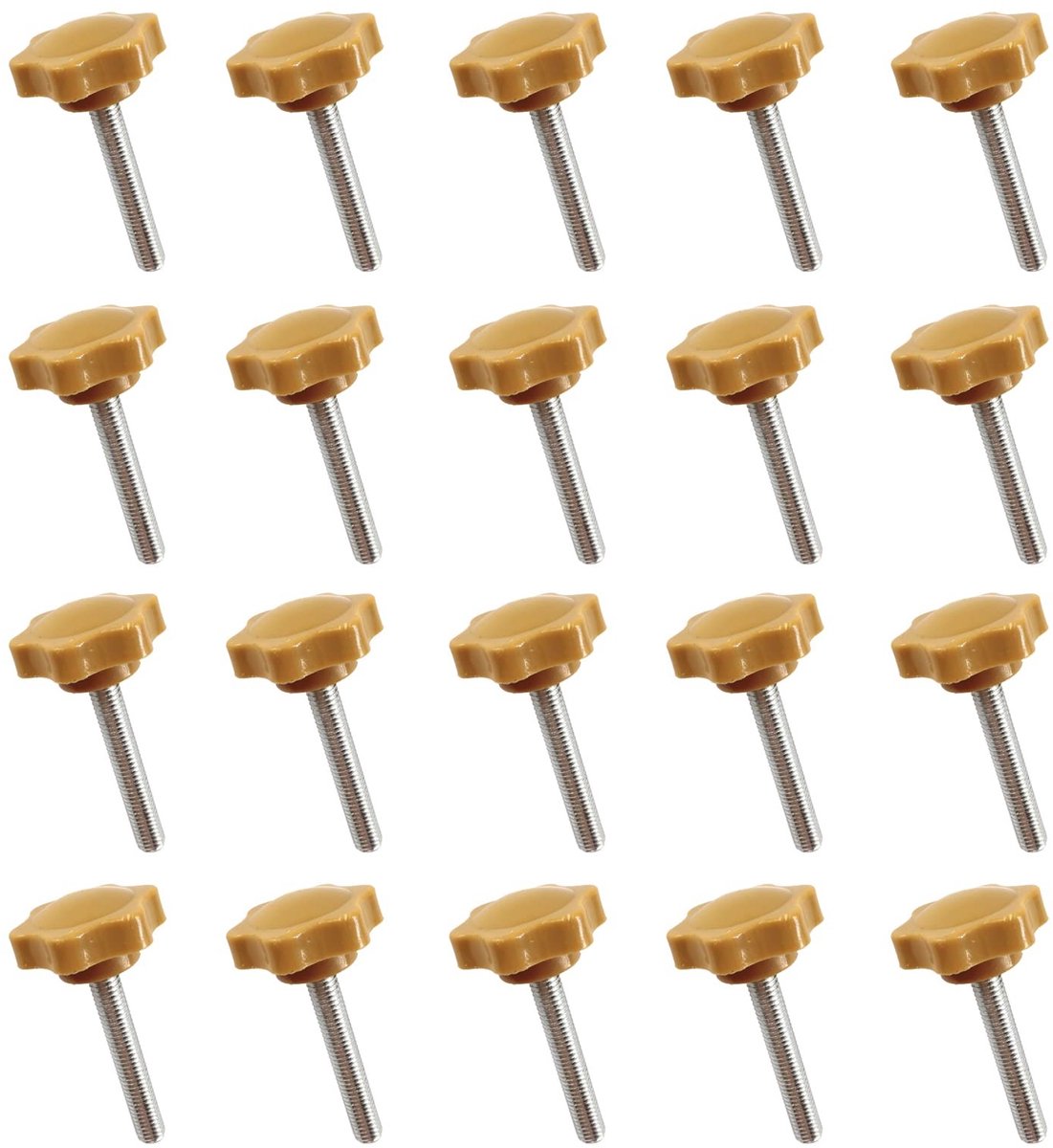Allecto - Clamping schroeven - M6 x 25 mm - Eenvoudig te installeren - Geel - Corrosiebestendig - Voor hardware en meubels