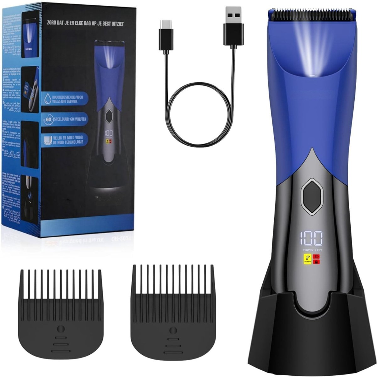 RUX® Trimmer Baard - Trimmer - Blauw - 20cm x 10cm x 8cm