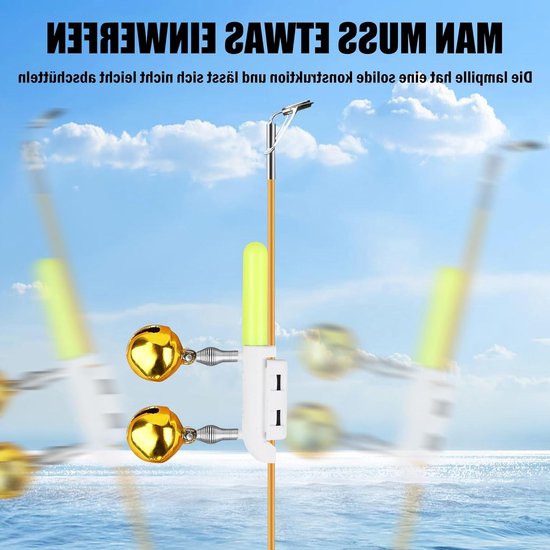 Visalarm met Verlichte Belletjes, 4 Stuks, Fluorescerende Hengelverlichting, Ideaal voor Nachtvissen, Inclusief CR425 Batterij, Waterdicht en Duurzaam — afbeelding 2