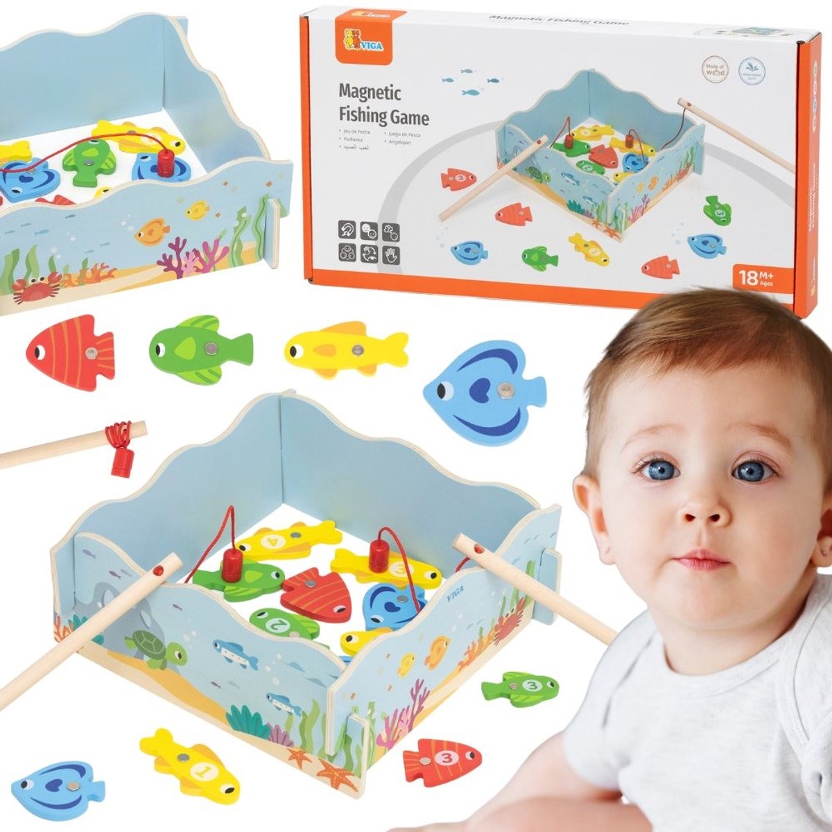 Viga Houten Magnetisch Visspel – Leren en plezier in één - UNI