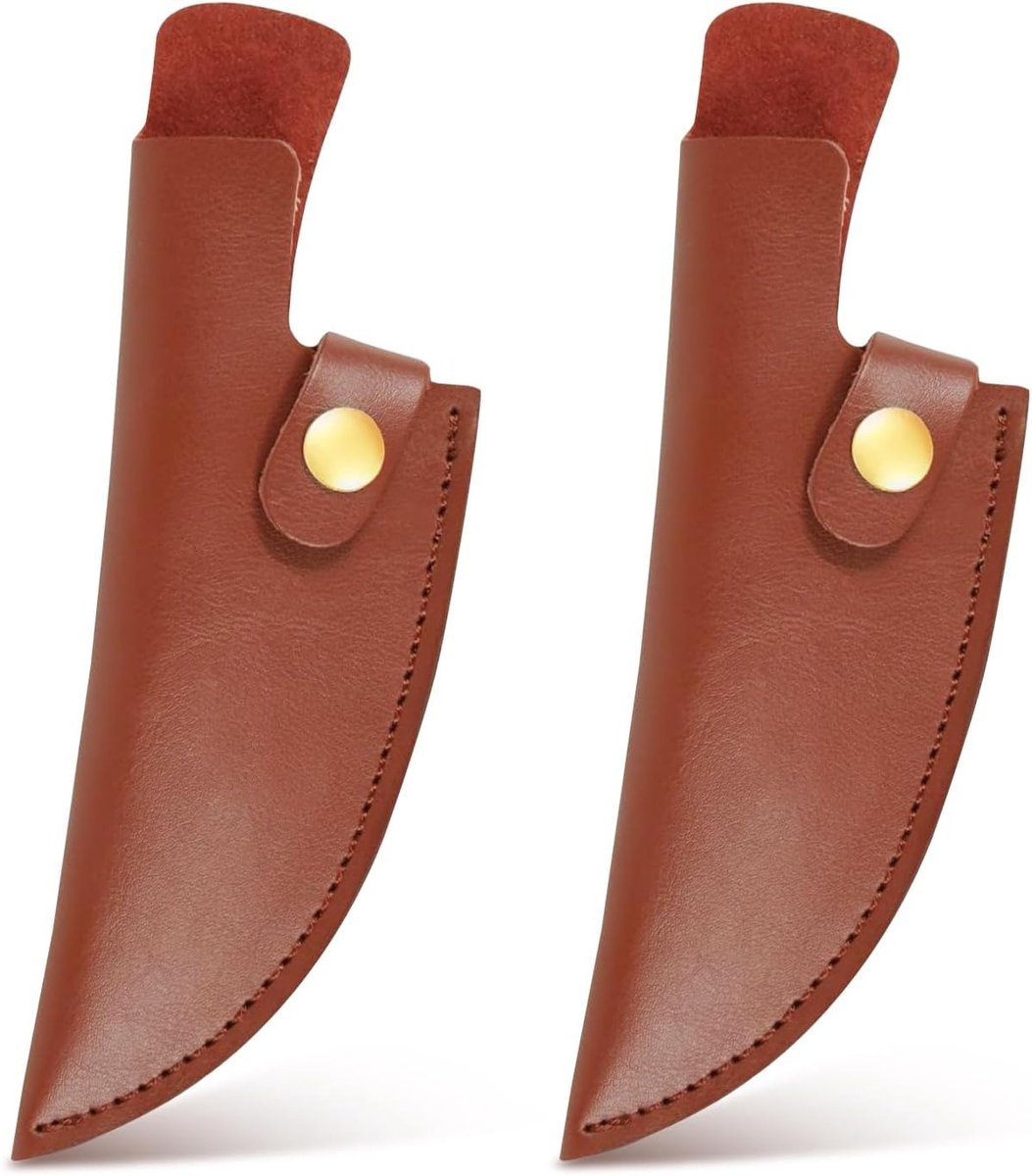 Set van 2 Huidige Mesbeschermers van PU Leer, Bescherming voor 6 Inch Messen, Mes Sheath met Ceintuurlip voor Veilig Transport en Opslag