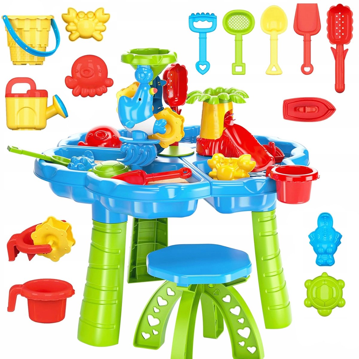 Woopie Watertafel 2 In 1 Zandbak Met Stoel Aquapark Met Dolfijn