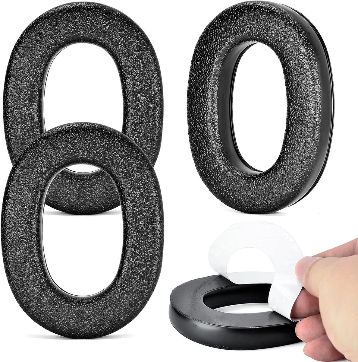 Set van 4 Vervangende Oorkussens voor Werkbescherming - Compatibel met 3M, Walker's en Peltor - Comfortabel, Duurzaam en Geluidsisolatie