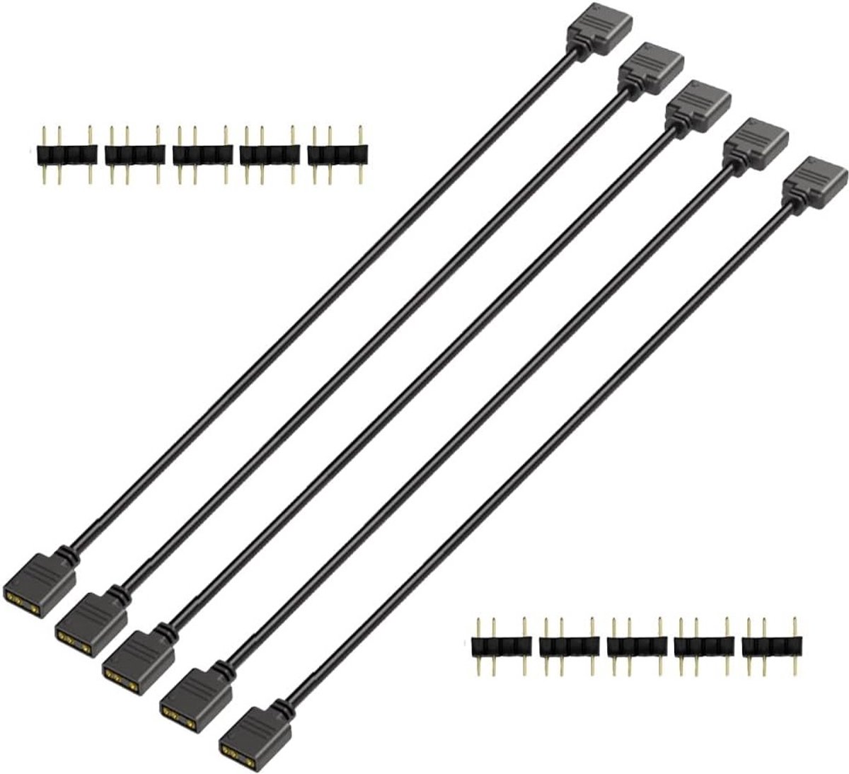 30cm 5V 3 Pin Addressable RGB Splitter Extension Kabel voor PC, RGB Fans en LED Verlichting