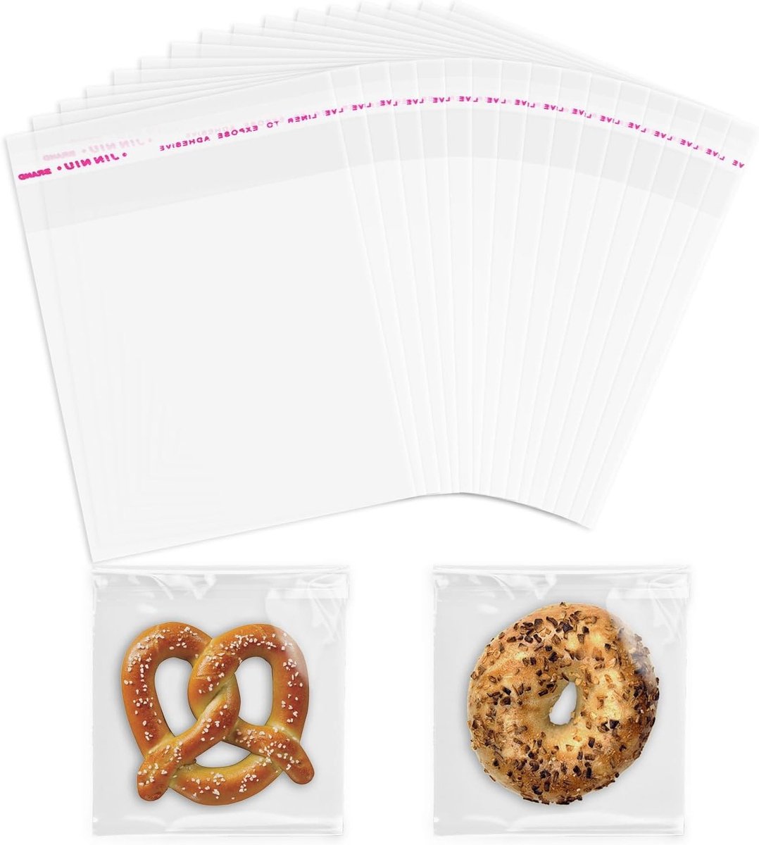 Hergebruikbare heldere cellofaanzakjes voor koekjes, snoep, sieraden en geschenken - 100 stuks (13x13cm)