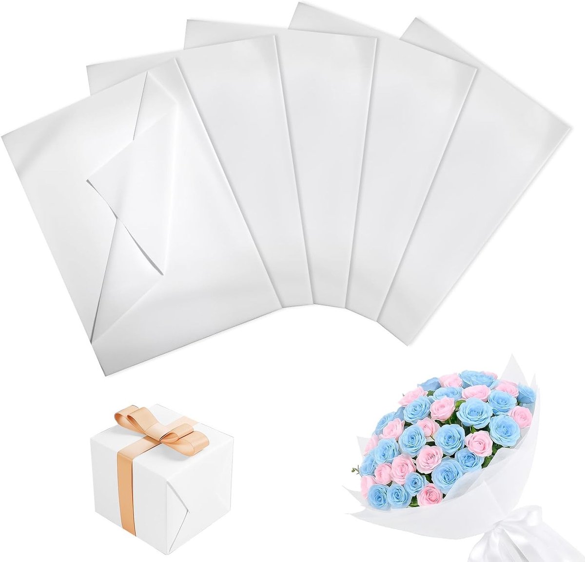 20 Vellen Witte Tissue Papier voor Cadeautassen, Acid Free, Decoratief voor Verpakkingen, Knutselen en Bruiloften