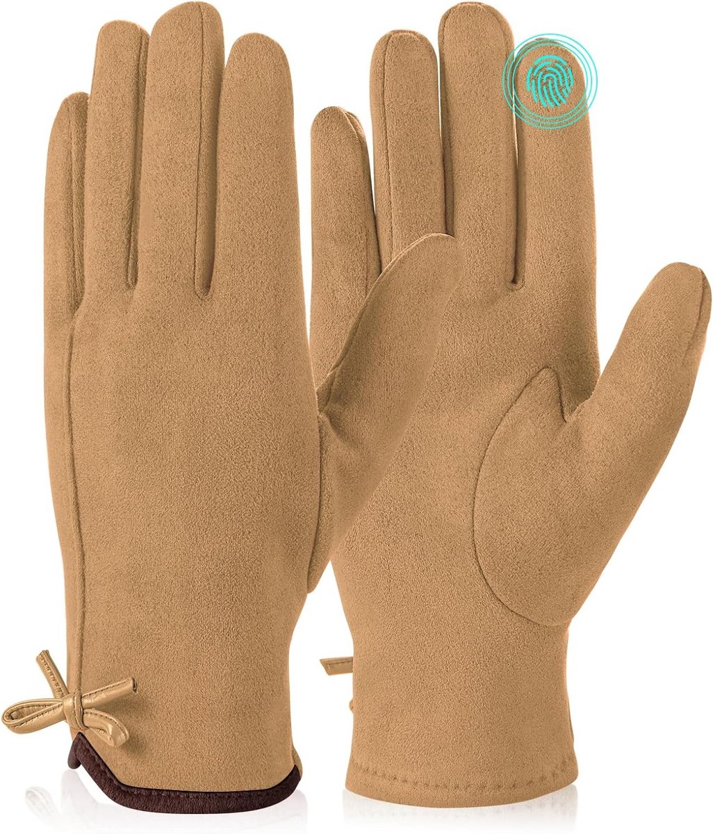 Ronte - Warme dames winterhandschoenen in bruin voor koude dagen.