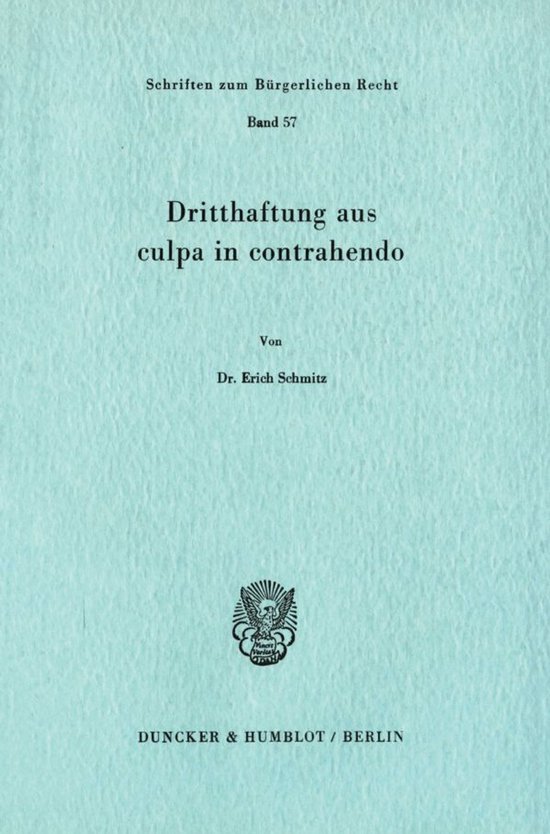 Dritthaftung aus culpa in contrahendo - cover