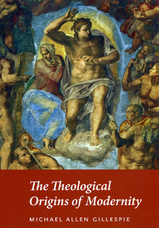 Couverture du livre "The Theological Origins of Modernity" avec une peinture de Michel-Ange.