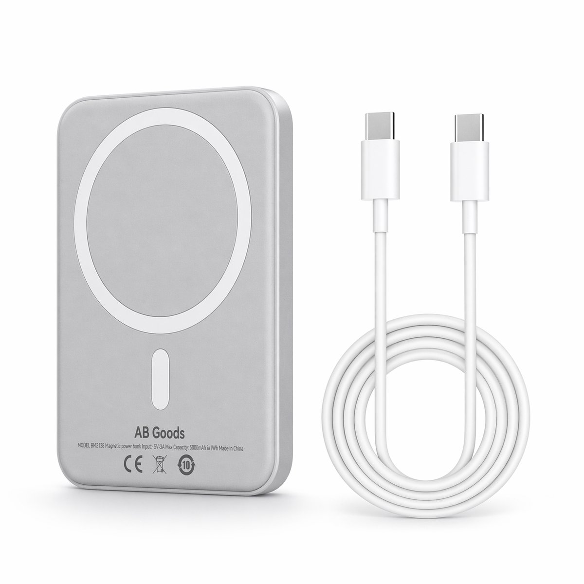 AB Goods Luxe 3-in-1 Draadloze Oplader – MagSafe-Compatibel Oplaadstation 15W – Geschikt voor iPhone (12 t/m 16) – Apple Watch & AirPods Compatibel – Compatibel als iPhone Oplader / Oplader iPhone – Opvouwbare Wireless Charger – Mat Zwart