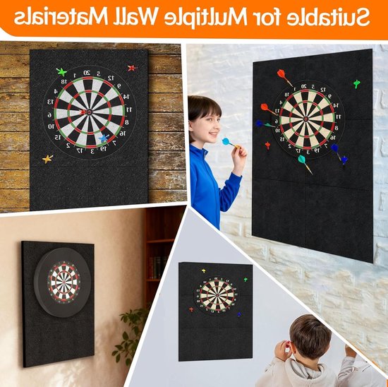 Dartbord Bescherming Ring met Zelfklevende Vilt, Dartbord Omranding en Wandbescherming voor Gemiste Pijlen, Ideaal voor Dartliefhebbers en Spelers van Merkloos — afbeelding 5