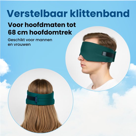 PurelyGoods® Slaapmasker - Oogmasker - Verduisterend - Mannen en Vrouwen - Katoen - Oceaan Blauw