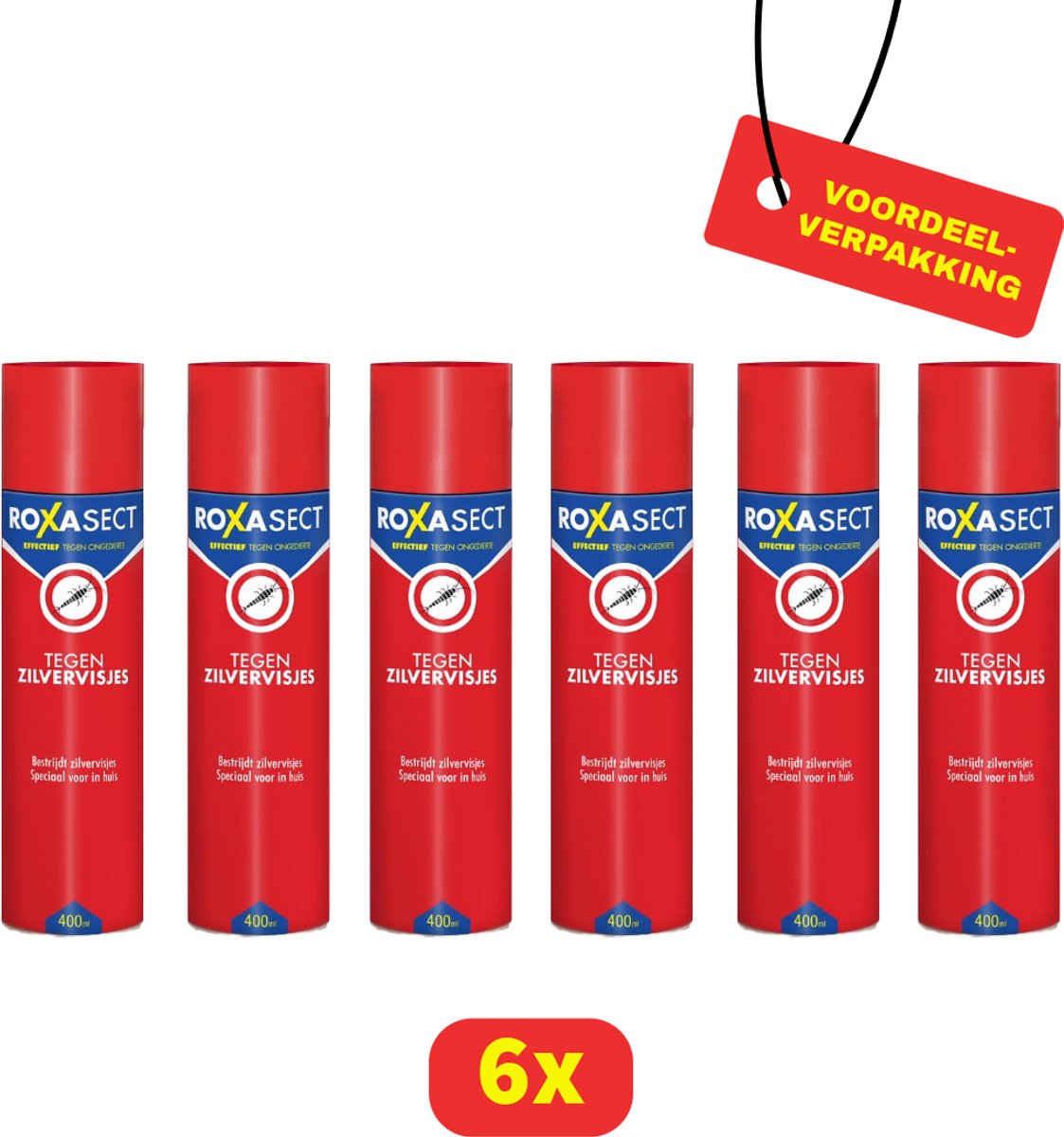 Roxasect Spray tegen Zilvervisjes - Insectenspray - 6 x 400ml - Voordeelverpakking