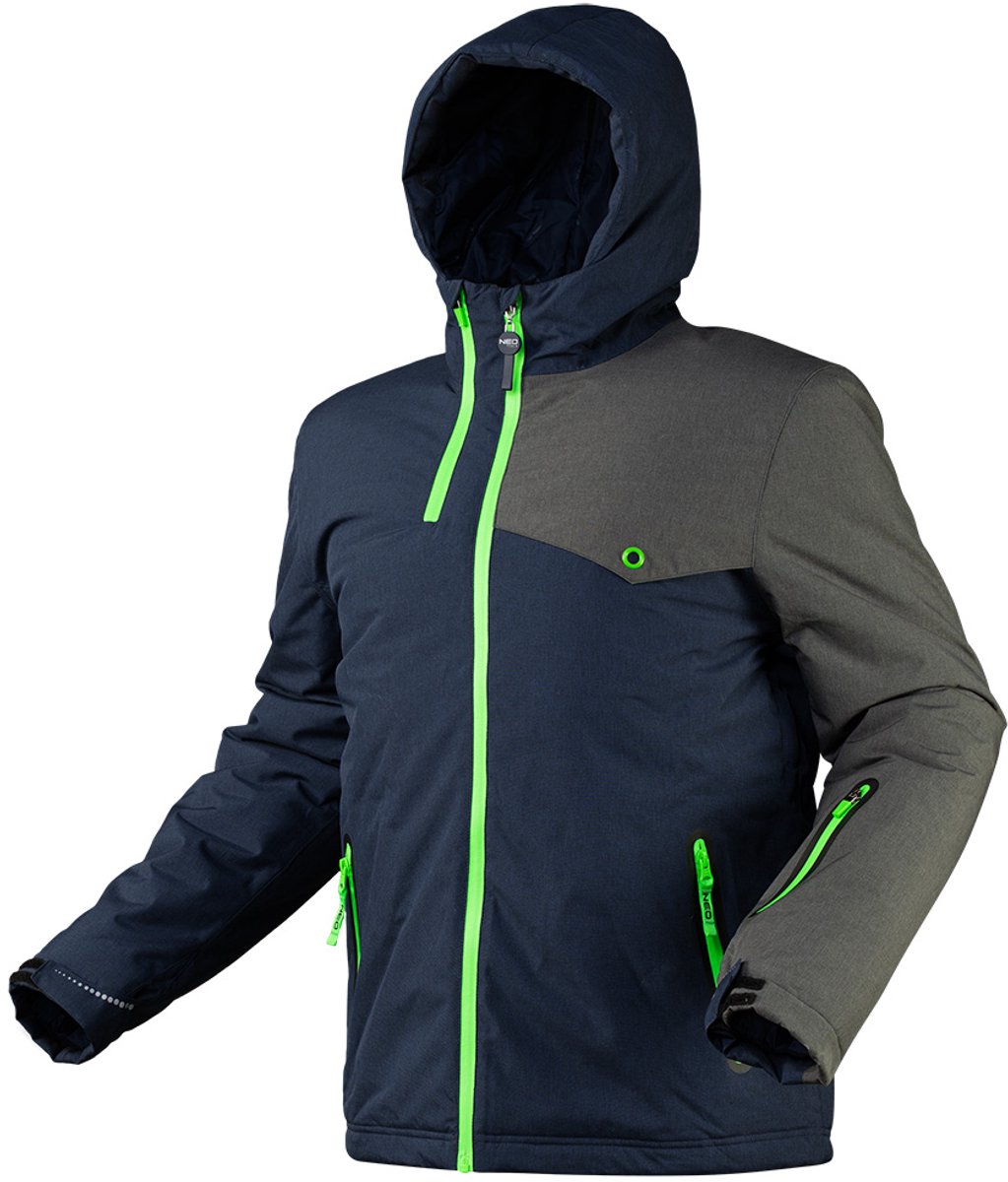 NEO 8000 Premium Wintersportjas PrimaLoft Isolatie Verstelbare Capuchon Reflecterende Elementen Blauw