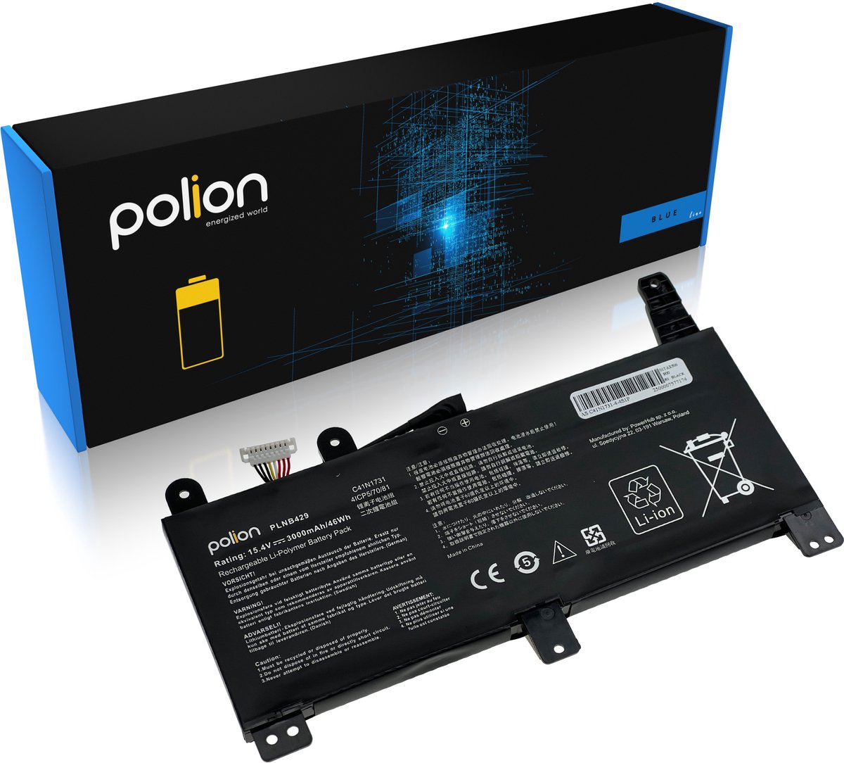 Polion C41N1731 Serie - Laptopbatterij - 3000mAh - ROG Strix G512LU Compatibel