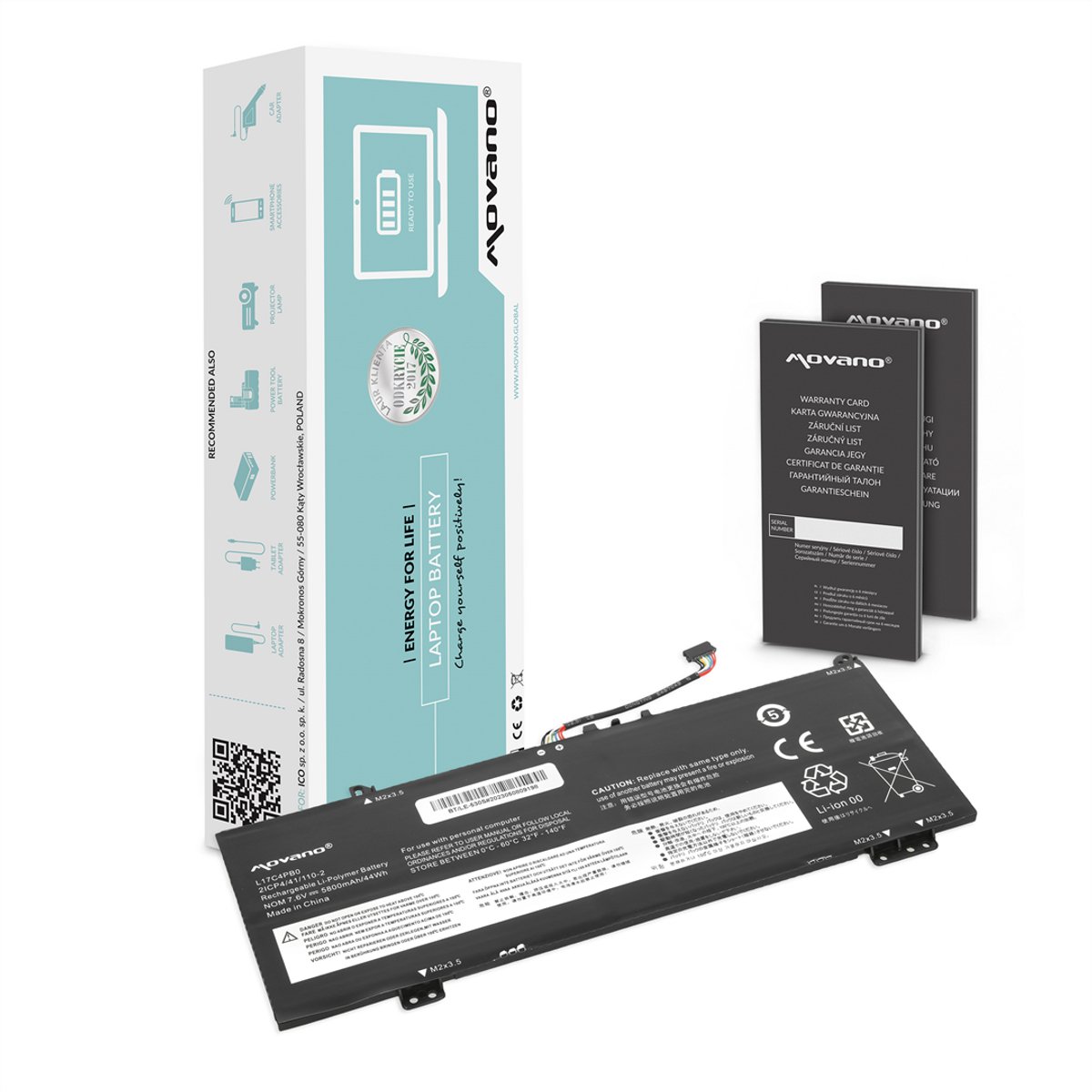 Movano - Bateria - Lenovo Yoga 530 - Li-Ion - Hoge Efficiëntie