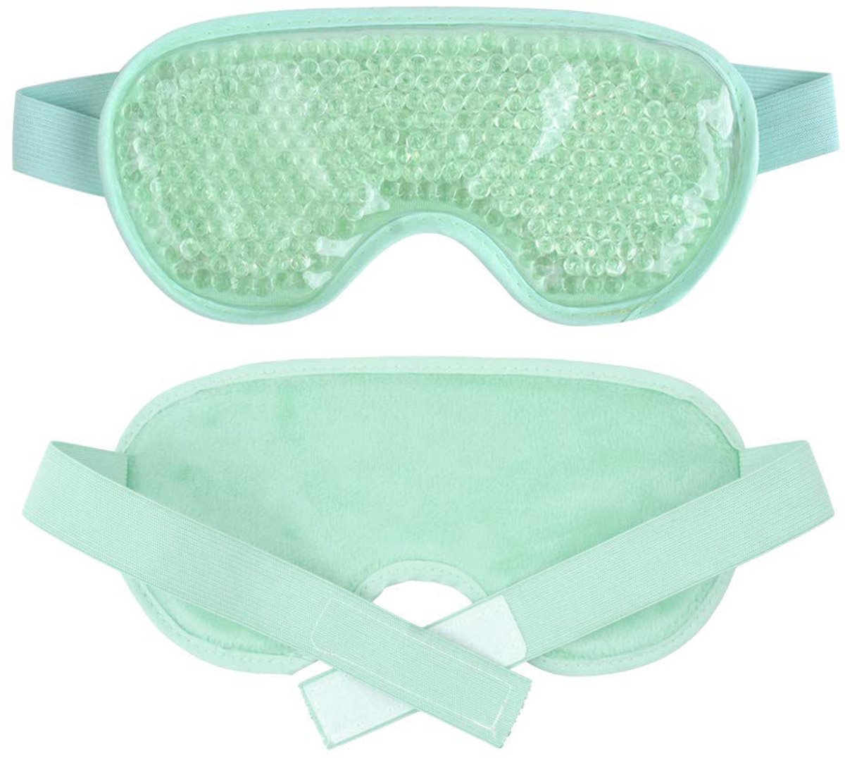 Gel Oogmasker – 2 Stuks – Warm & Koud Kompres – Verkoelend Oogmasker – Verstelbaar – Tegen Wallen, Zwelling & Donkere Kringen – Herbruikbaar – Mintgroen