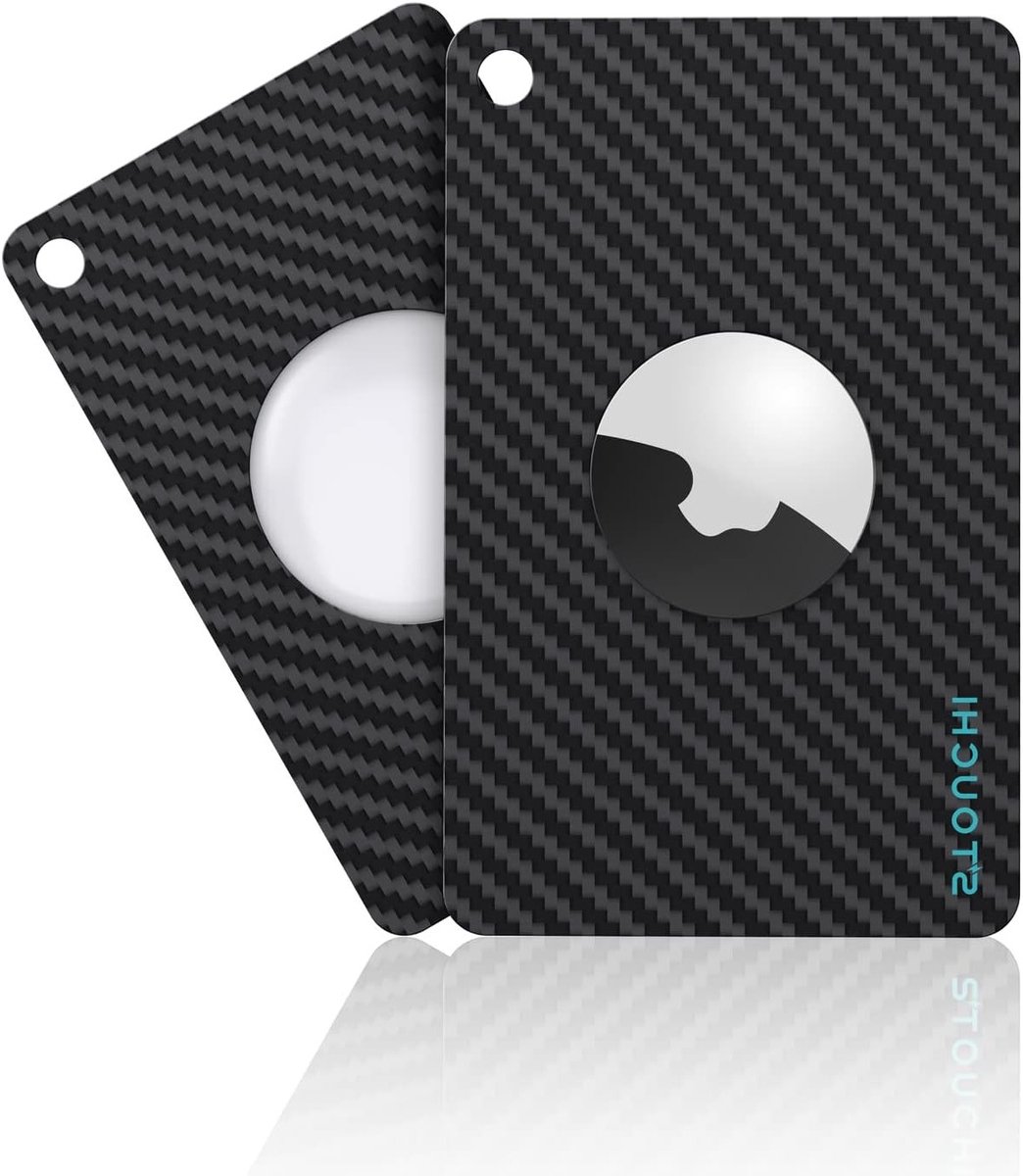 Ultra-dunne Wallet Card Holder voor AirTags - 0.6mm Carbon Fiber, Lichtgewicht en Slim Ontwerp voor Creditcards en Sleutels
