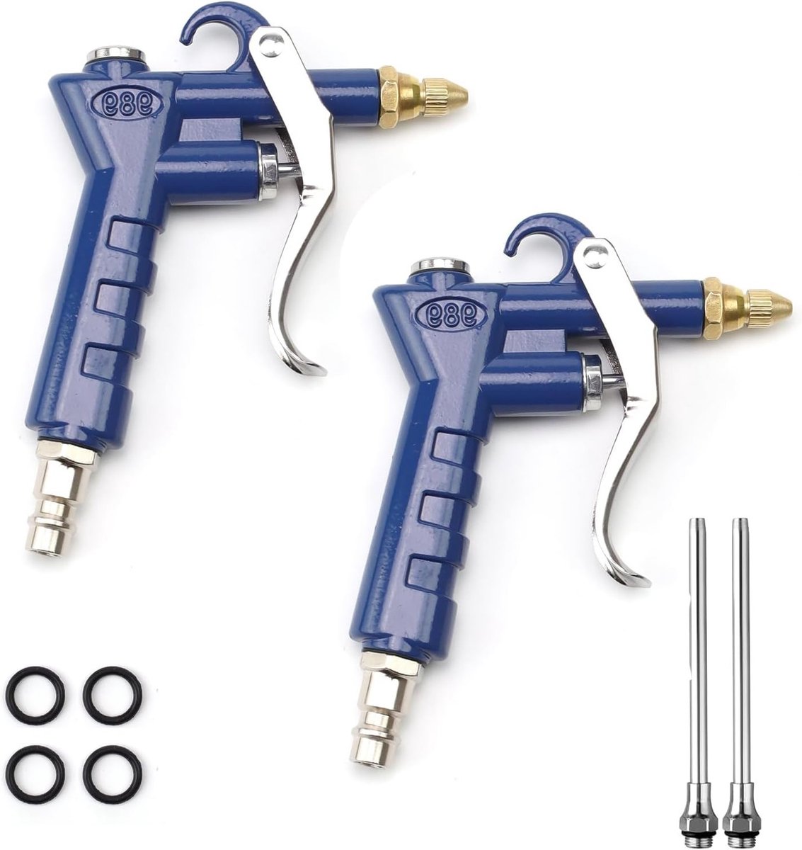 Set van 2 Blazers met 2 x 10 cm Vervangbare Mondstukken - Persluchtgereedschap voor Moeilijk Bereikbare Vuilplekken