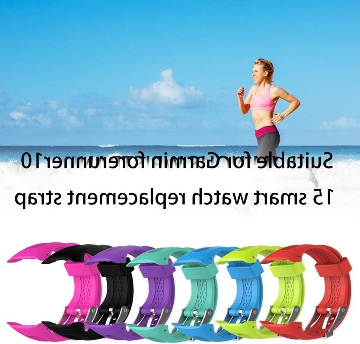 Zachte en Ademend Vervangende Polsband voor Garmin Forerunner 10-15, Silicone Armband met Gereedschap voor Comfortabel Gebruik