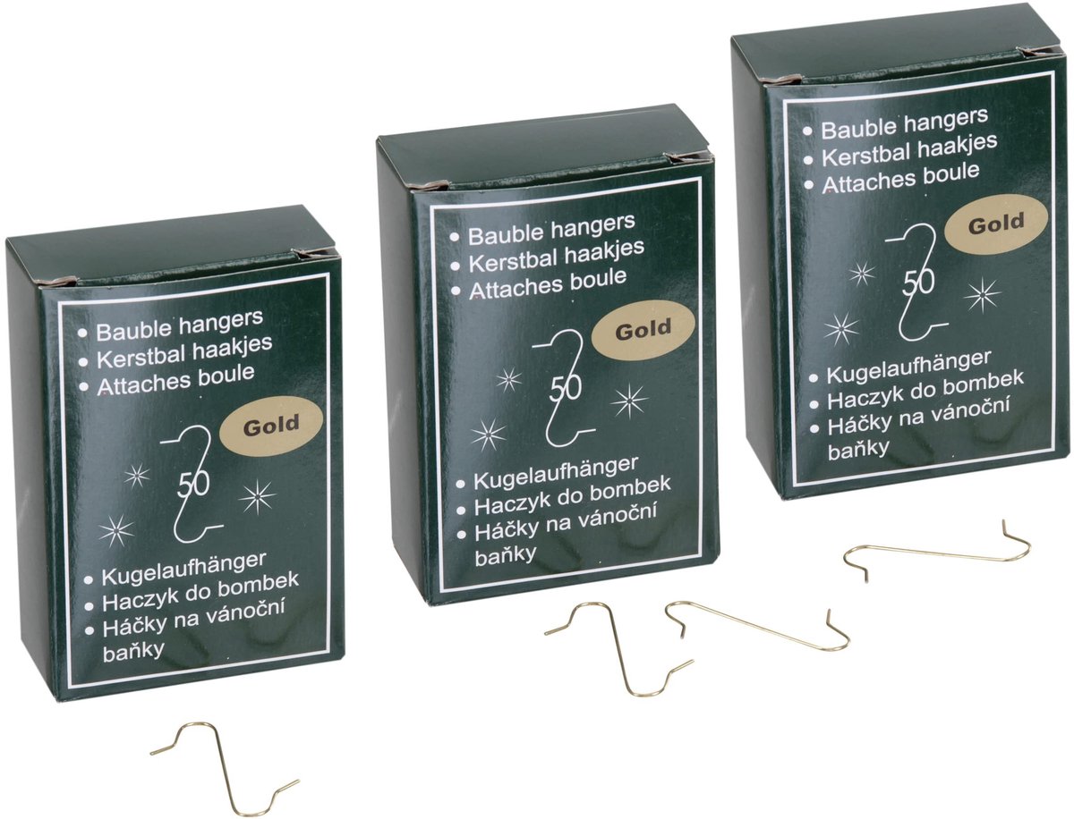 150 Gouden Ball Hangers voor Kerstboomdecoratie - 33mm S-Hooks