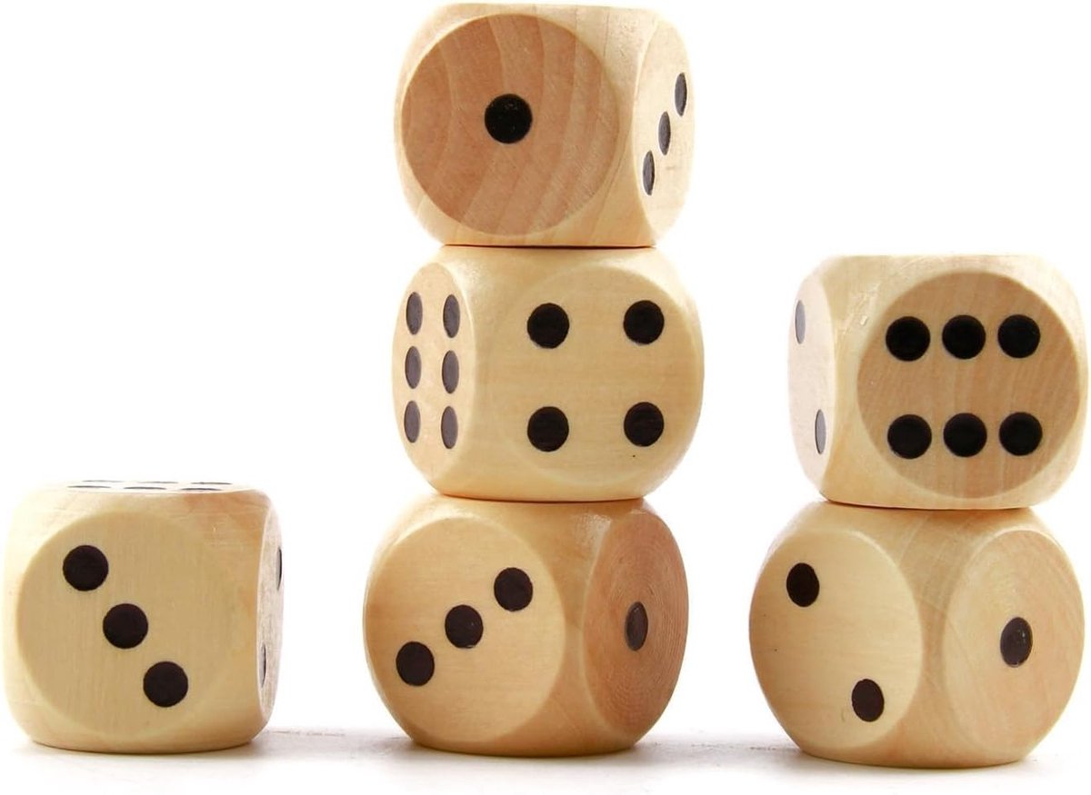 Grote Houten Dobbelstenen van 30mm voor Bordspellen, Educatieve Spellen en Spelletjes met Meerdere Toepassingen