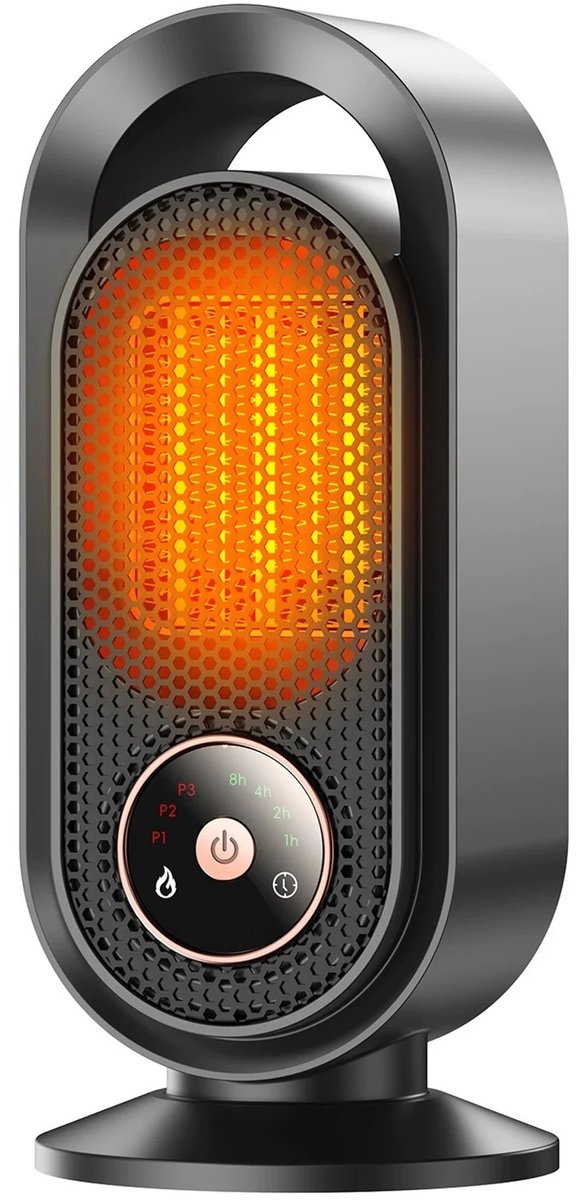 Lifero Electrische Kachel - Kampeer Kachel - Ventilatorkachel - Heater Keramisch - Kamer Verwarmer 1000W - 31,8×12,3cm - 3 Standen