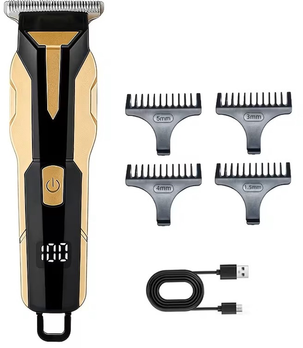 FEIYBA Scheerapparaat - Usb Oplaadbare Tondeuse - Lichaamshaar + Baardtrimmer - Krachtige en Compacte Tondeuse - Kleur: Goud