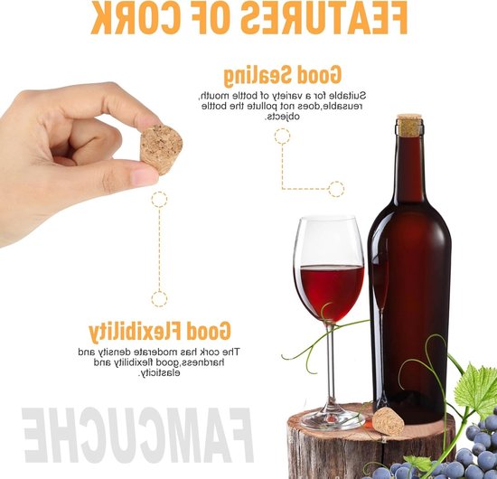 Natuurlijke Kurken Stopper Set van 48 Stuks - Conische Kurken voor Wijn, Bier en Glazen - Perfect voor DIY Projecten en Creatieve Ambachten — afbeelding 2