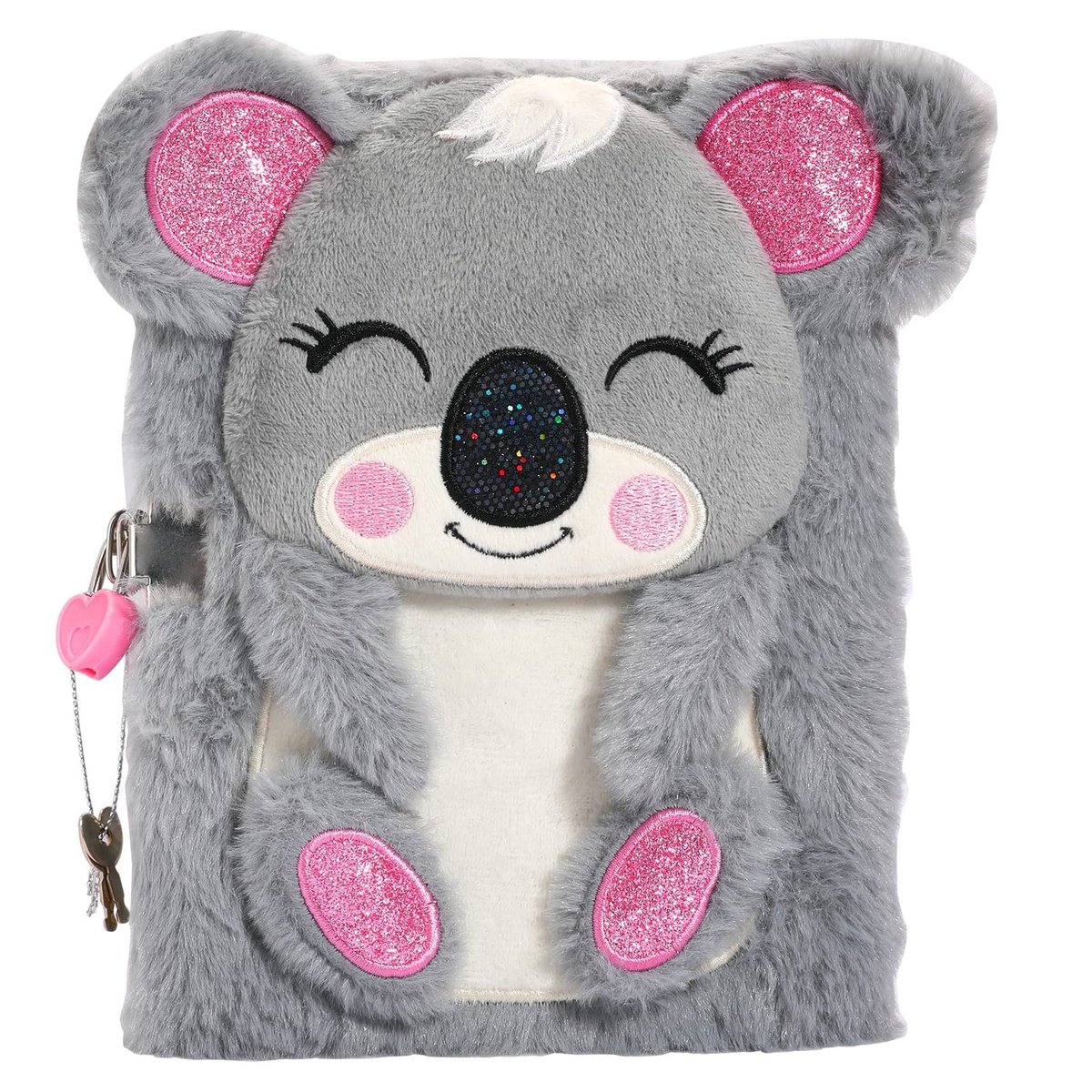 Koala Dagboek voor Meisjes met Slot en Sleutels, Pluche Notitieboek voor Kinderen, Geheim Dagboek met 160 Lijnen voor Schrijven en Tekenen, Perfecte Cadeaus voor Creatieve Kinderen
