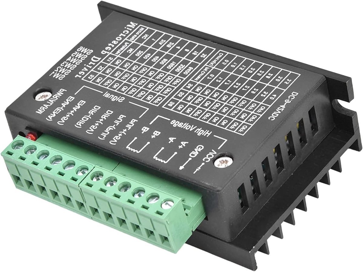 Stepper Motor Driver voor NEMA 17/23/34 - 4A Micro Step Resoluties, Geschikt voor 3D Printers en CNC Machines, Compact Ontwerp 10 x 3 x 6 cm