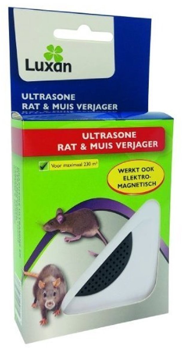 Luxan Ultrasone Muizen- en Rattenverjager (230 m²) - Effectieve Rattenverjager - Met gratis cheatsheet